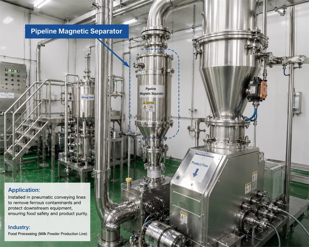 Sugar, Flour and Milk Powder magnetic separation application