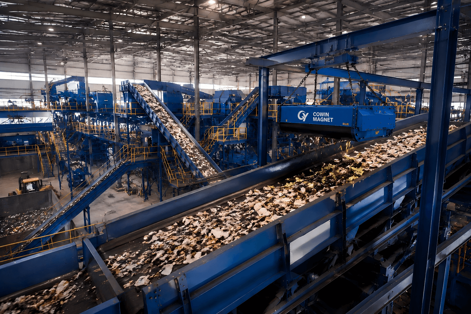 Recycling Industry Magnetic separation application in an industrial plant
